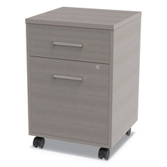 Linea Italia - 2 Drawer Ash Laminate & Steel Mobile Pedestal File Cabinet - Exact Tooling