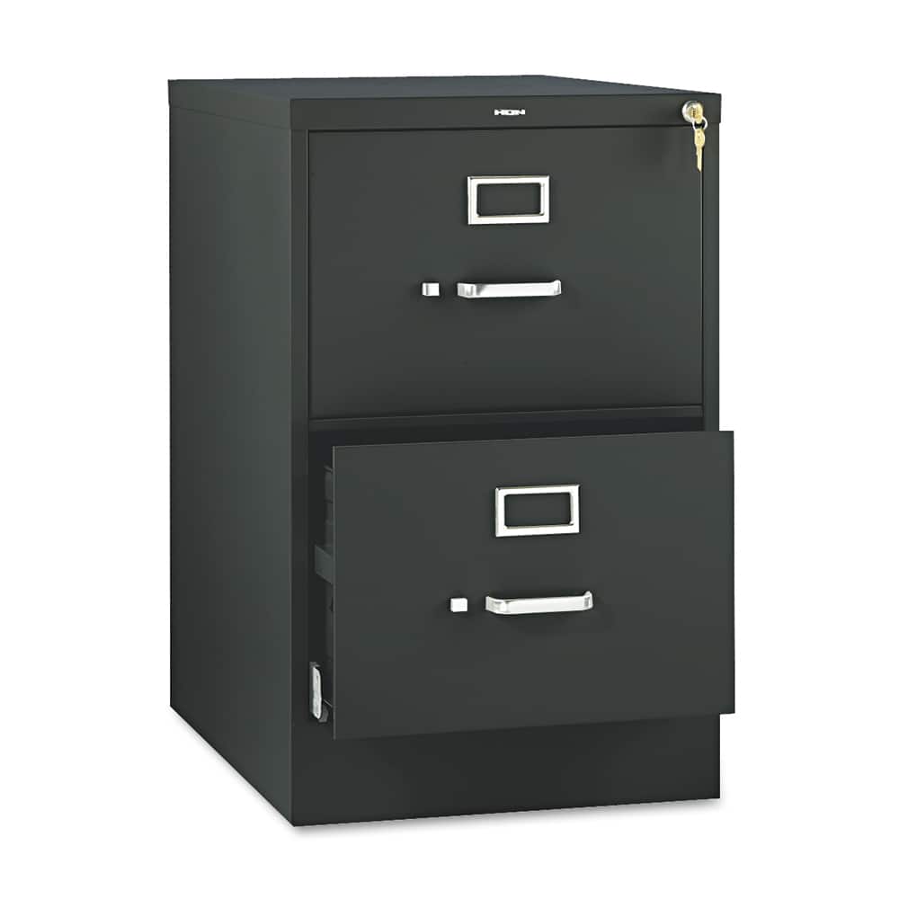 Hon - 2 Drawer Black Steel Vertical File Cabinet - Exact Tooling