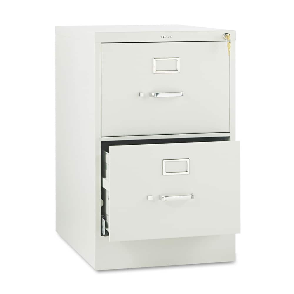 Hon - 2 Drawer Light Gray Steel Vertical File Cabinet - Exact Tooling