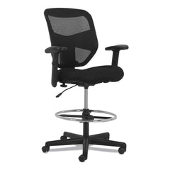 Basyx - Swivel & Adjustable Stools; Type: Task Stool ; Base Type: Nylon ; Overall Height: 50 ; Width (Inch): 28-1/2 ; Depth (Inch): 27-1/2 ; Seat Material: Mesh - Exact Tooling