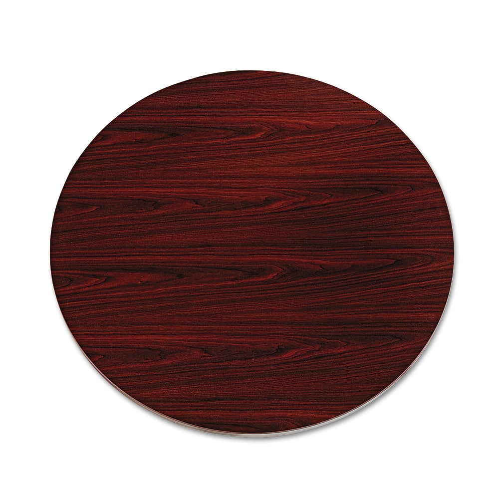Hon - Stationary Tables; Type: Table Top ; Material: High-Pressure Laminate ; Color: Mahogany ; Diameter (Inch): 42 ; Height (Inch): 1-1/8 ; Width (Inch): 42 - Exact Tooling