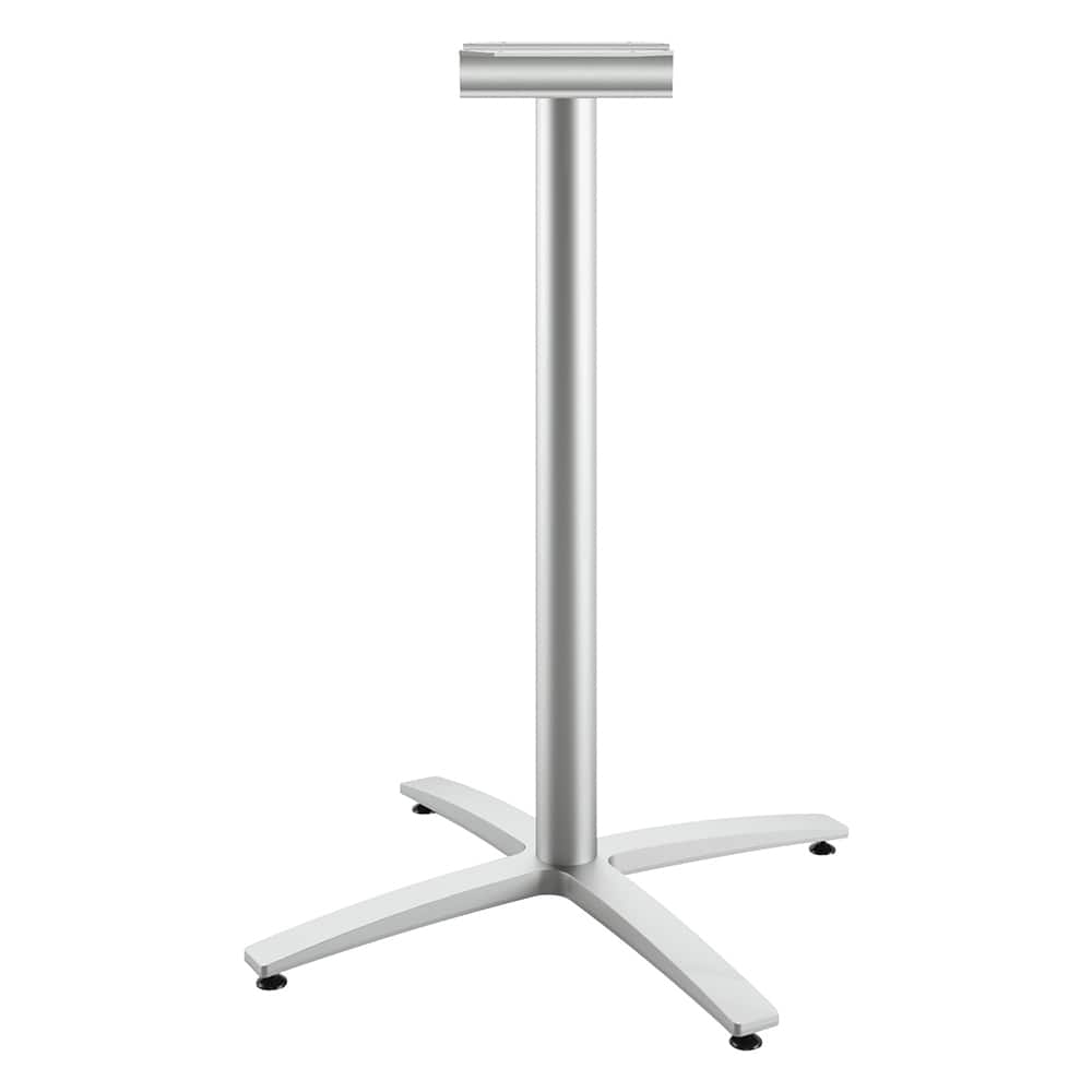 Hon - Stationary Tables; Type: Table Base ; Material: Cast Aluminum ; Color: Textured Silver ; Height (Inch): 41-1/8 ; Width (Inch): 26-3/16 ; Overall Width: 26 - Exact Tooling