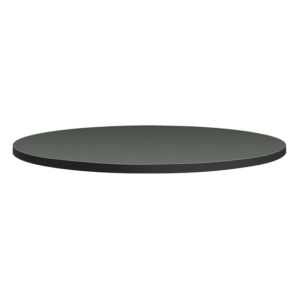 Hon - Stationary Tables; Type: Table Top ; Material: High-Pressure Laminate ; Color: Charcoal ; Diameter (Inch): 36 ; Height (Inch): 1-1/8 ; Width (Inch): 36 - Exact Tooling