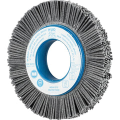 PFERD - Wheel Brushes; Outside Diameter (Inch): 6 ; Wire Type: Rectangular ; Fill Material: Nylon; Silicon Carbide ; Trim Length (Inch): 1-1/4 ; Filament Wire Diameter Range: 0.0300 & Above ; Maximum RPM: 3600.000 - Exact Tooling