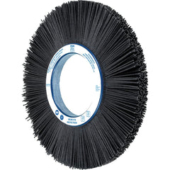 PFERD - Wheel Brushes; Outside Diameter (Inch): 14 ; Wire Type: Rectangular ; Fill Material: Nylon; Silicon Carbide ; Trim Length (Inch): 3-1/2 ; Filament Wire Diameter Range: 0.0300 & Above ; Maximum RPM: 1800.000 - Exact Tooling