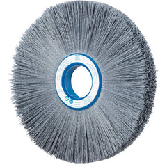 PFERD - Wheel Brushes; Outside Diameter (Inch): 10 ; Wire Type: Crimped; Round ; Fill Material: Nylon; Silicon Carbide ; Trim Length (Inch): 2-3/4 ; Filament Wire Diameter Range: 0.0200-0.0299 ; Maximum RPM: 3600.000 - Exact Tooling