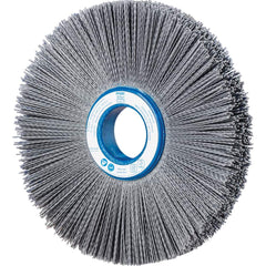 PFERD - Wheel Brushes; Outside Diameter (Inch): 10 ; Wire Type: Crimped; Round ; Fill Material: Nylon; Silicon Carbide ; Trim Length (Inch): 2-3/4 ; Filament Wire Diameter Range: 0.0300 & Above ; Maximum RPM: 3600.000 - Exact Tooling