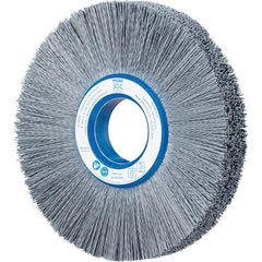 PFERD - Wheel Brushes; Outside Diameter (Inch): 8 ; Wire Type: Crimped; Round ; Fill Material: Nylon; Silicon Carbide ; Trim Length (Inch): 2-1/4 ; Filament Wire Diameter Range: 0.0200-0.0299 ; Maximum RPM: 3600.000 - Exact Tooling