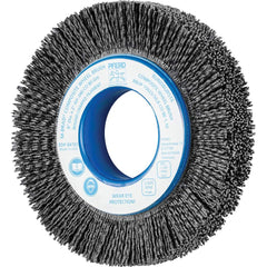 PFERD - Wheel Brushes; Outside Diameter (Inch): 6 ; Wire Type: Crimped; Round ; Fill Material: Nylon; Ceramic ; Trim Length (Inch): 1-1/4 ; Filament Wire Diameter Range: 0.0300 & Above ; Maximum RPM: 3600.000 - Exact Tooling