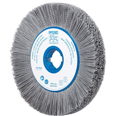 PFERD - Wheel Brushes; Outside Diameter (Inch): 12 ; Wire Type: Crimped; Round ; Fill Material: Nylon; Silicon Carbide ; Trim Length (Inch): 2-3/8 ; Filament Wire Diameter Range: 0.0300 & Above ; Maximum RPM: 1800.000 - Exact Tooling