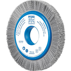 PFERD - Wheel Brushes; Outside Diameter (Inch): 8 ; Wire Type: Crimped; Round ; Fill Material: Nylon; Silicon Carbide ; Trim Length (Inch): 1-1/4 ; Filament Wire Diameter Range: 0.0300 & Above ; Maximum RPM: 3600.000 - Exact Tooling