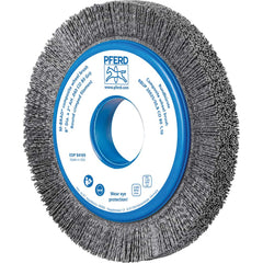 PFERD - Wheel Brushes; Outside Diameter (Inch): 8 ; Wire Type: Crimped; Round ; Fill Material: Nylon; Ceramic ; Trim Length (Inch): 1-1/4 ; Filament Wire Diameter Range: 0.0300 & Above ; Maximum RPM: 3600.000 - Exact Tooling