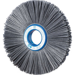 PFERD - Wheel Brushes; Outside Diameter (Inch): 10 ; Wire Type: Rectangular ; Fill Material: Nylon; Silicon Carbide ; Trim Length (Inch): 2-3/4 ; Filament Wire Diameter Range: 0.0300 & Above ; Maximum RPM: 3600.000 - Exact Tooling