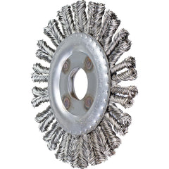 PFERD - Wheel Brushes; Outside Diameter (Inch): 4-1/2 ; Wire Type: Knotted ; Fill Material: Stainless Steel ; Trim Length (Inch): 7/8 ; Filament Wire Diameter Range: 0.0200-0.0299 ; Maximum RPM: 12500.000 - Exact Tooling