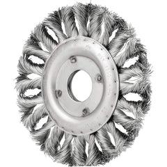 PFERD - Wheel Brushes; Outside Diameter (Inch): 4-1/2 ; Wire Type: Knotted ; Fill Material: Stainless Steel ; Trim Length (Inch): 7/8 ; Filament Wire Diameter Range: 0.0100-0.0199 ; Maximum RPM: 12500.000 - Exact Tooling