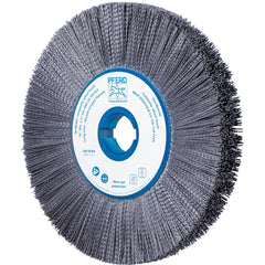 PFERD - Wheel Brushes; Outside Diameter (Inch): 14 ; Wire Type: Crimped; Round ; Fill Material: Nylon; Ceramic ; Trim Length (Inch): 3-1/2 ; Filament Wire Diameter Range: 0.0300 & Above ; Maximum RPM: 1800.000 - Exact Tooling