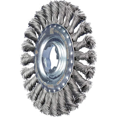 PFERD - Wheel Brushes; Outside Diameter (Inch): 4-1/2 ; Wire Type: Knotted ; Fill Material: Carbon Steel ; Trim Length (Inch): 7/8 ; Filament Wire Diameter Range: 0.0200-0.0299 ; Maximum RPM: 12500.000 - Exact Tooling