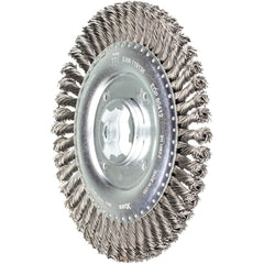 PFERD - Wheel Brushes; Outside Diameter (Inch): 4-7/8 ; Wire Type: Knotted ; Fill Material: Carbon Steel ; Trim Length (Inch): 3/4 ; Filament Wire Diameter Range: 0.0200-0.0299 ; Maximum RPM: 20000.000 - Exact Tooling