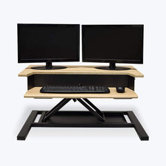 Luxor - Office Desks; Type: Sit/Stand Workstation ; Center Draw: No ; Color: White Oak ; Material: Steel; Powder Coat; MDF ; Width (Inch): 32 ; Depth (Inch): 23-1/2 - Exact Tooling