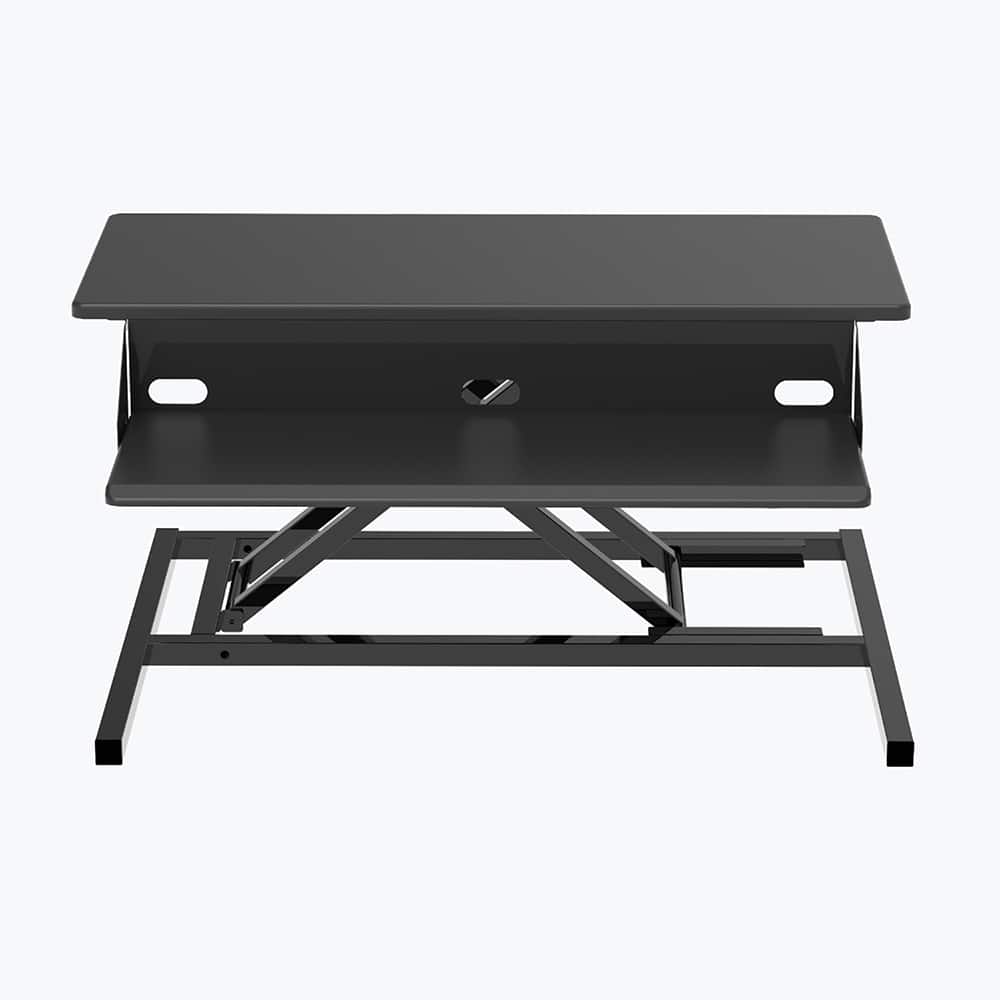 Luxor - Office Desks; Type: Sit/Stand Workstation ; Center Draw: No ; Color: Black ; Material: Steel; Powder Coat; MDF ; Width (Inch): 32 ; Depth (Inch): 23-1/2 - Exact Tooling