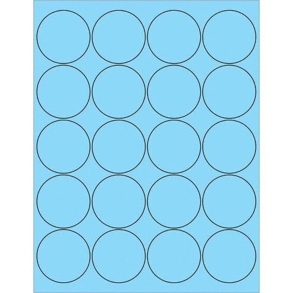 Tape Logic - Pack of (20), 100 Sheet 2" x 2" Pastel Blue Permanent Acrylic Laser Labels - Exact Tooling
