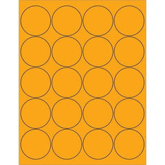 Tape Logic - Pack of (20), 100 Sheet 2" x 2" Fluorescent Orange Permanent Acrylic Laser Labels - Exact Tooling