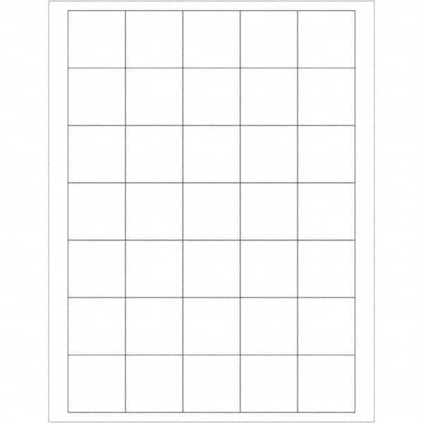 Tape Logic - Pack of (35), 100 Sheet 1-1/2" x 1-1/2" White Removable Acrylic Laser Labels - Exact Tooling