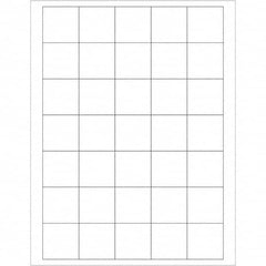 Tape Logic - Pack of (35), 100 Sheet 1-1/2" x 1-1/2" White Removable Acrylic Laser Labels - Exact Tooling