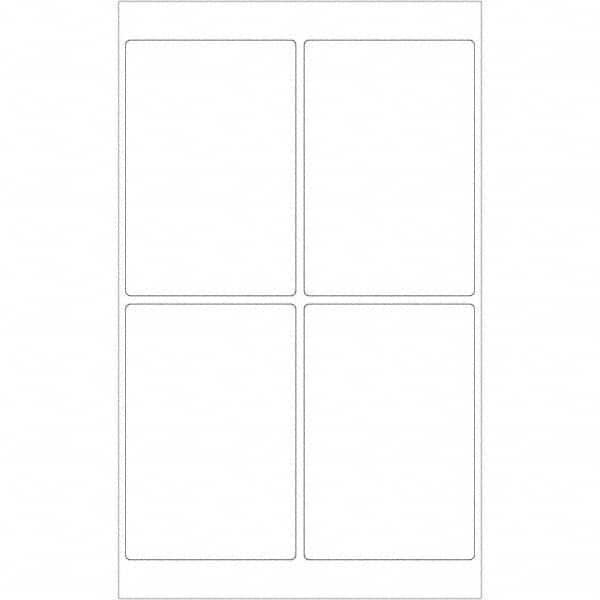 Tape Logic - Pack of (4), 100 Sheet Pieces of 4" x 6", White Permanent Acrylic Laser Labels - Exact Tooling