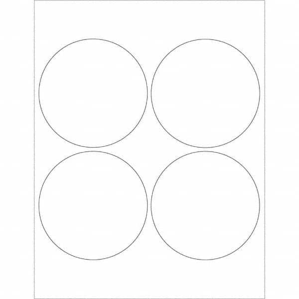 Tape Logic - Pack of (4), 100 Sheet 4" x 4" Glossy White Permanent Acrylic Laser Labels - Exact Tooling
