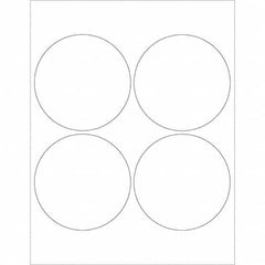 Tape Logic - Pack of (4), 100 Sheet 4" x 4" Glossy White Permanent Acrylic Laser Labels - Exact Tooling