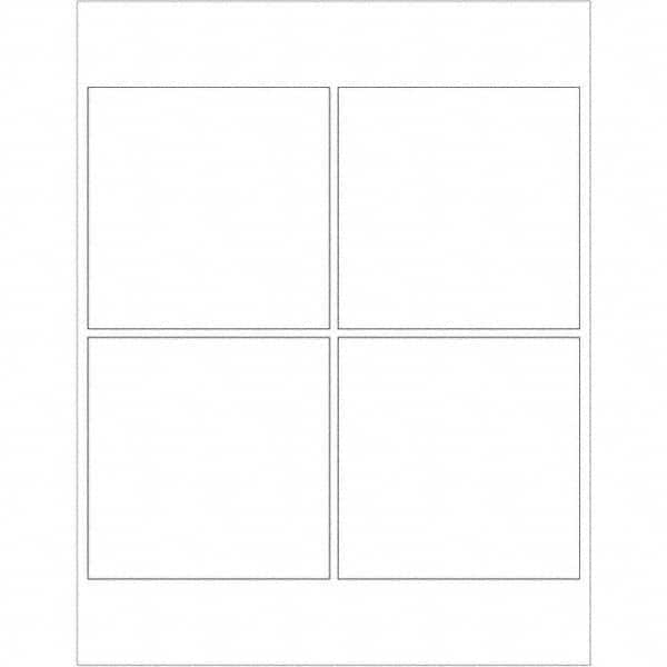 Tape Logic - Pack of (4), 100 Sheet 4" x 4" White Polyester Weatherproof Labels - Exact Tooling