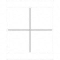 Tape Logic - Pack of (4), 100 Sheet 4" x 4" White Polyester Weatherproof Labels - Exact Tooling