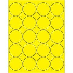 Tape Logic - Pack of (20), 100 Sheet 2" x 2" Fluorescent Yellow Permanent Acrylic Laser Labels - Exact Tooling