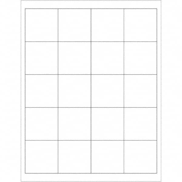 Tape Logic - Pack of (12), 100 Sheet 2" x 2" White Removable Acrylic Laser Labels - Exact Tooling