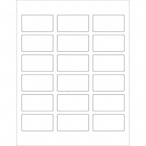 Tape Logic - Pack of (18), 100 Sheet 2-3/8" x 1-1/4" White Permanent Acrylic Laser Labels - Exact Tooling