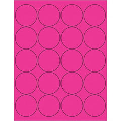 Tape Logic - Pack of (20), 100 Sheet 2" x 2" Fluorescent Pink Permanent Acrylic Laser Labels - Exact Tooling
