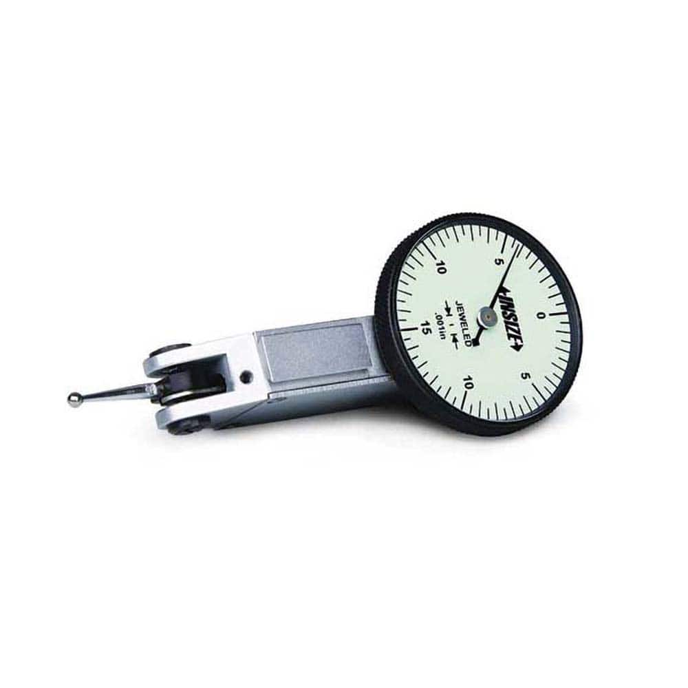 Insize USA LLC - Dial Drop Indicators; Maximum Measurement (Decimal Inch): 0.0300 ; Dial Graduation (Decimal Inch): 0.001000 ; Dial Reading: 0-15-0 ; Dial Diameter (Inch): 1-29/64 ; Accuracy (Decimal Inch): +/-.001 ; Dial Color: White - Exact Tooling