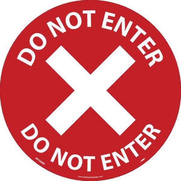 NMC - Adhesive Backed Floor Signs Message Type: COVID-19 Graphic Type: No Access; X Symbol - Exact Tooling