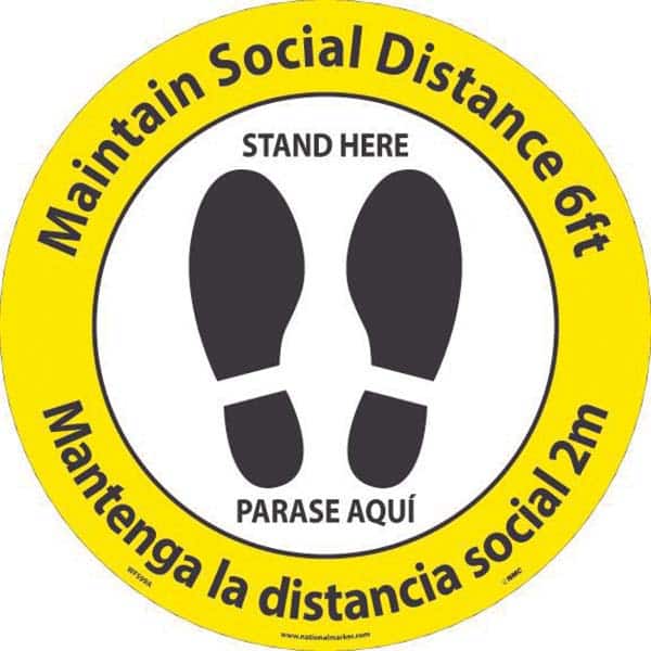 NMC - Adhesive Backed Floor Signs Message Type: COVID-19 Graphic Type: Shoeprints - Exact Tooling