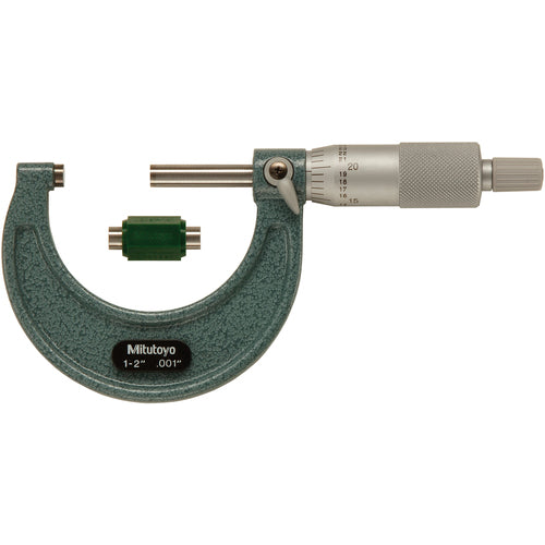1″-2″ Measuring Range-0.001″ Graduation - Ratchet Thimble - Carbide Face - Outside Micrometer - Exact Tooling