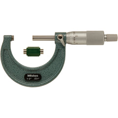1″-2″ Measuring Range-0.001″ Graduation - Ratchet Thimble - Carbide Face - Outside Micrometer - Exact Tooling