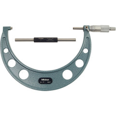 6″-7″ Measuring Range-0.001″ Graduation - Ratchet Thimble - Carbide Face - Outside Micrometer - Exact Tooling