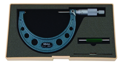 3 - 4'' Measuring Range - .0001 Graduation - Ratchet Thimble - Carbide Face - Outside Micrometer - Exact Tooling