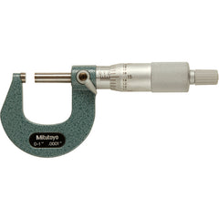 0-1″ Measuring Range-0.0001″ Graduation - Ratchet Thimble - Carbide Face - Outside Micrometer - Exact Tooling