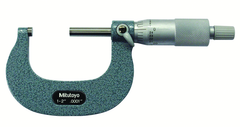 1 - 2'' Measuring Range - .0001 Graduation - Ratchet Thimble - Carbide Face - Outside Micrometer - Exact Tooling