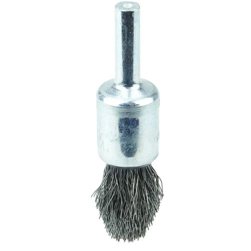 1/2″ Controlled Flare Crimped Wire End Brush, .0104″ Steel Fill - Exact Tooling