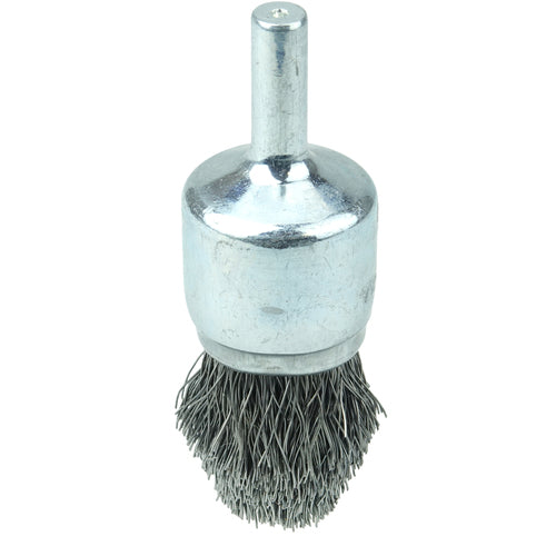 3/4″ Controlled Flare Crimped Wire End Brush, .0104″ Steel Fill - Exact Tooling