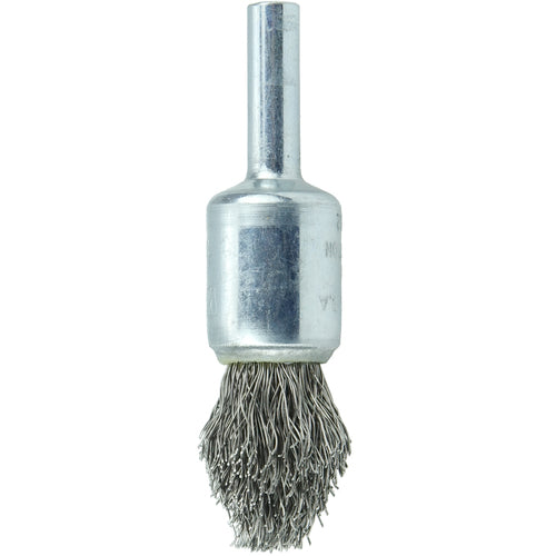 1/2″ Controlled Flare Crimped Wire End Brush, .0104″ Stainless Steel Fill - Exact Tooling