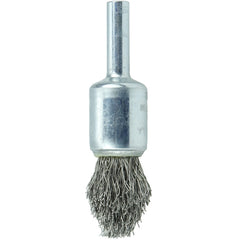1/2″ Controlled Flare Crimped Wire End Brush, .0104″ Stainless Steel Fill - Exact Tooling